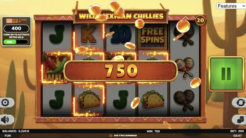 Wild Mexican Chillies - เกมหลัก, การจ่ายเงินไลน์