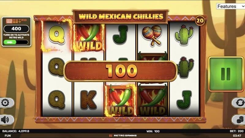 Wild Mexican Chillies - Wild บนตารางและไลน์การจ่ายเงิน